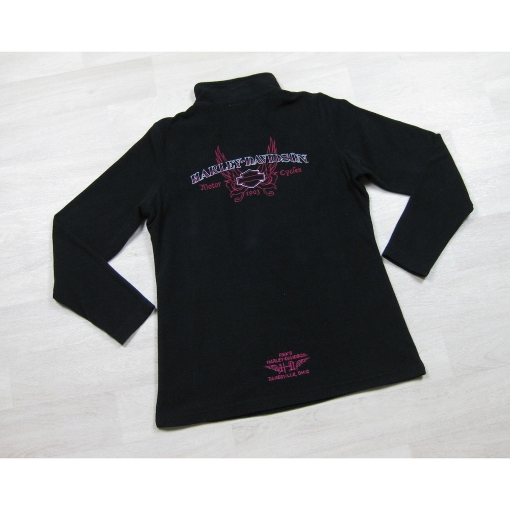 Harley-Davidson Fleece 1/4 Zip Pullover Sweatshirt‎ Women's (M) Motorcycle Biker - Picture 10 of 14